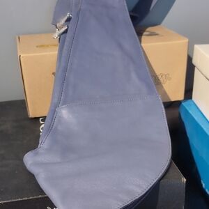 Blue Leather Sash bag